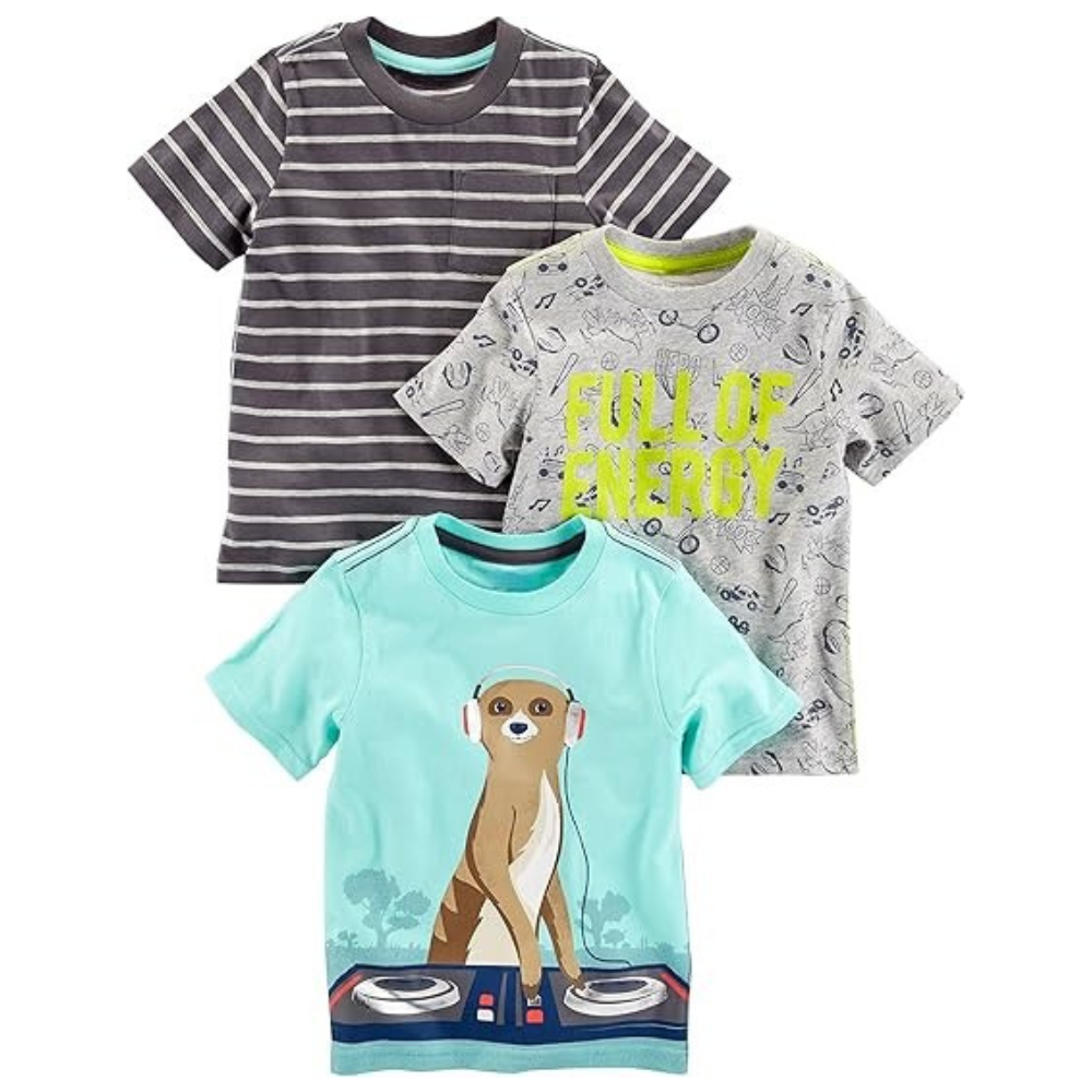 Baby Boy Pack of 3 Short Sleeve Tee Shirts