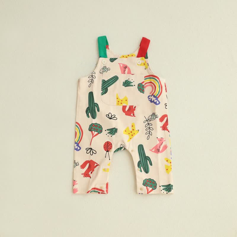 Baby Animal Print Overalls-Cozy Stroller