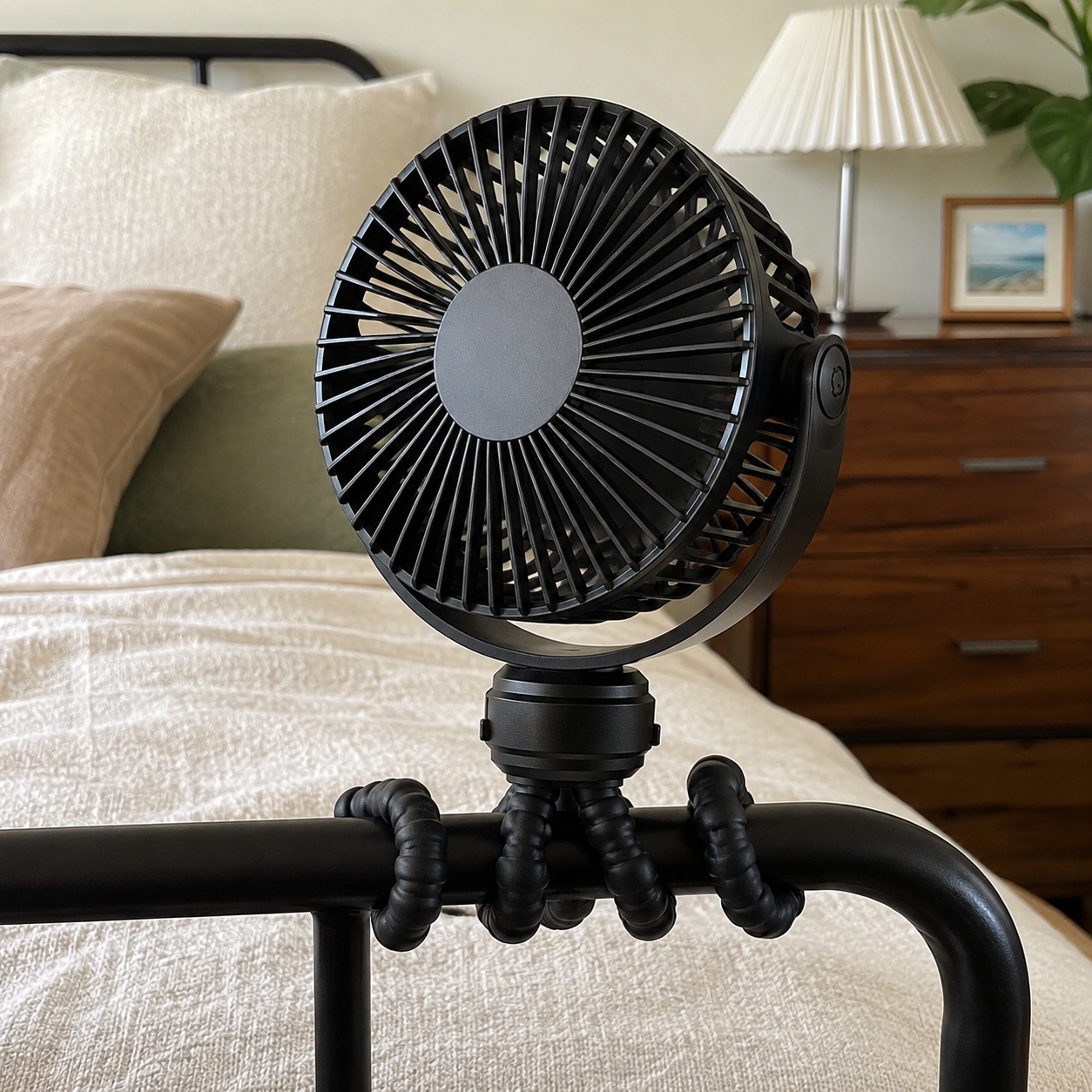 Portable Clip On Stroller Fan With Flexible Tripod For Travel