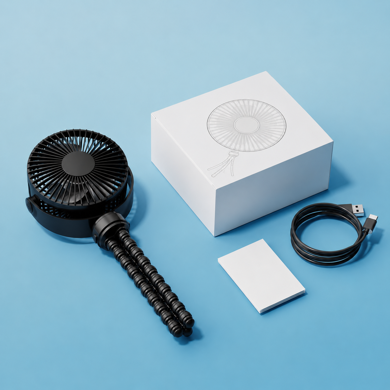 Portable Clip On Stroller Fan With Flexible Tripod For Travel