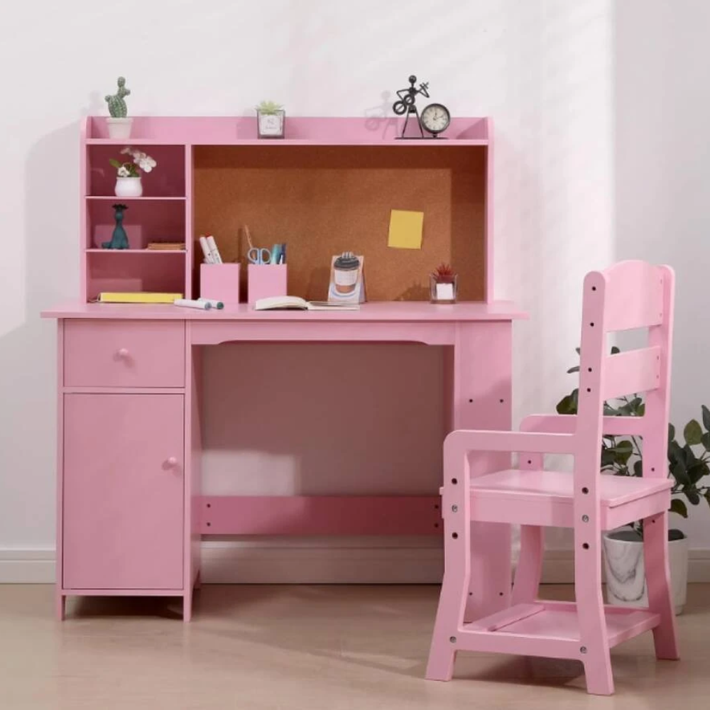 Kids Study Desk And Chair Set Wood Children Study Table Student