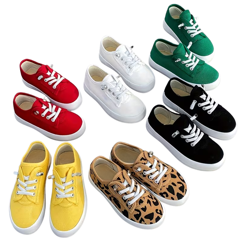 Casual Canvas Lace Up Sneakers For Kids