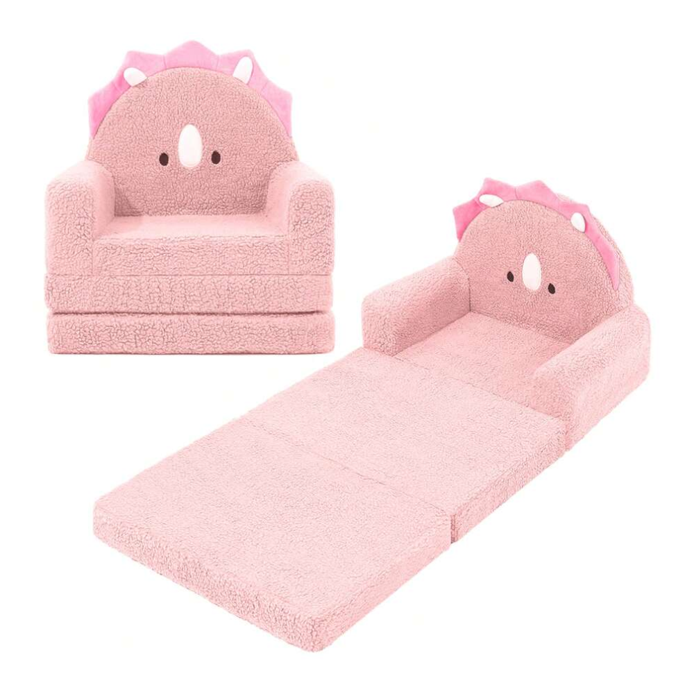 Kids Couch 2 in 1 Convertible Soft Sherpa Fabric Toddler Chairs