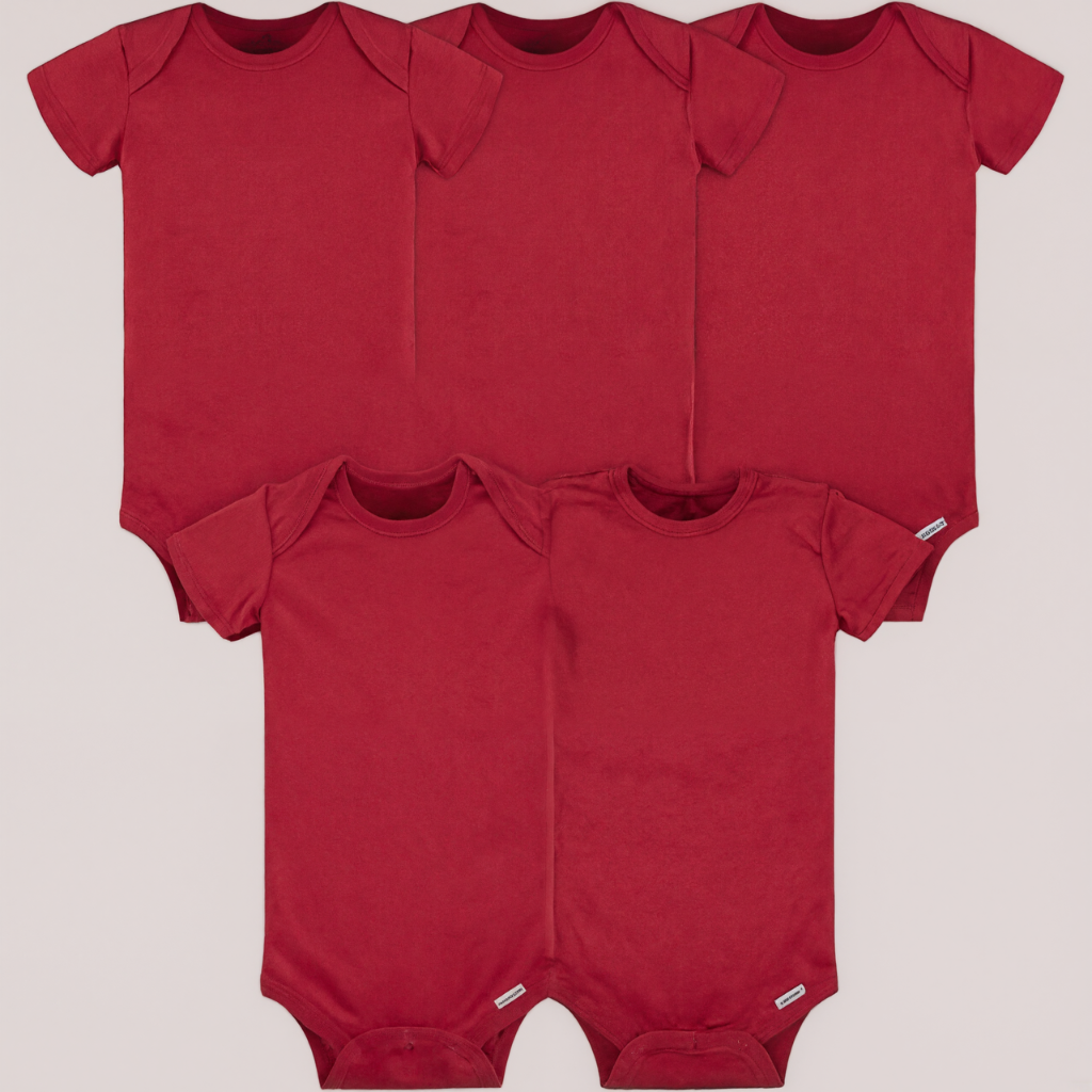 Baby Girls 5 Pack Solid Onesies Bodysuits