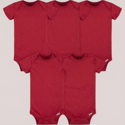 Baby Girls 5 Pack Solid Onesies Bodysuits