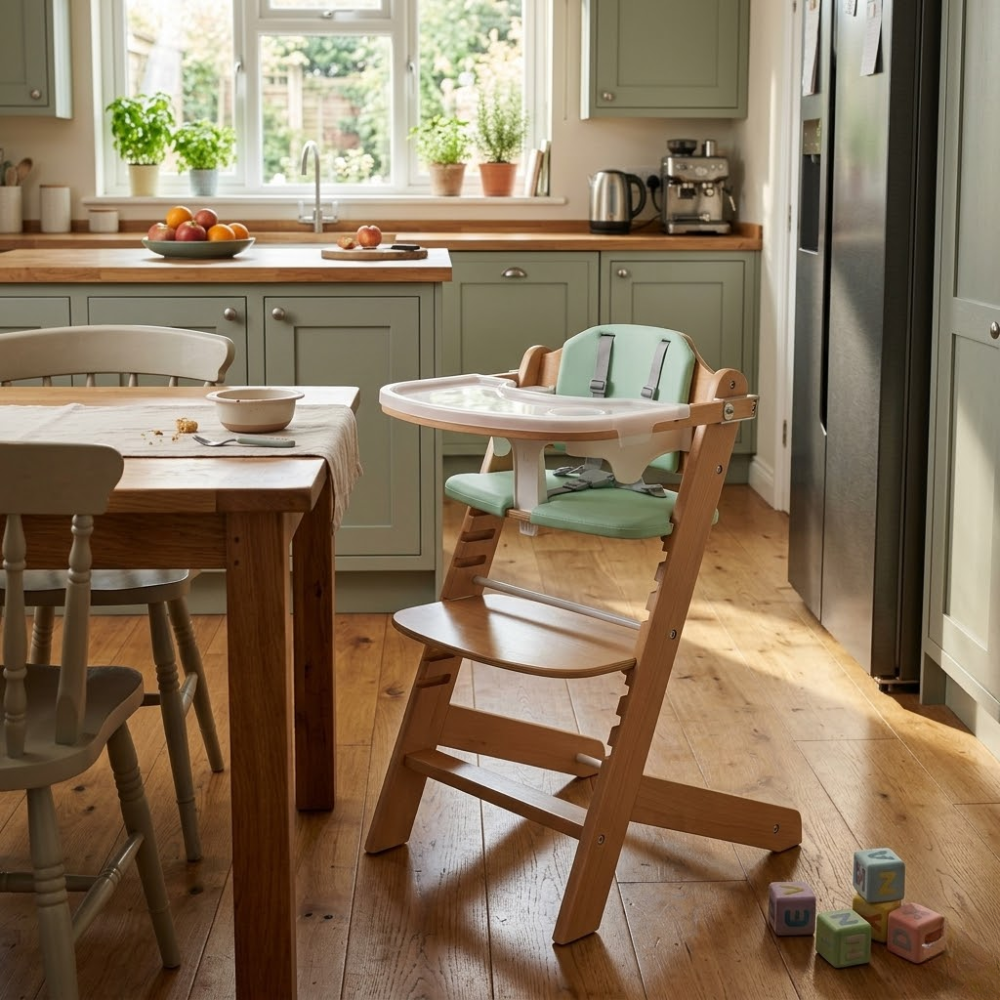 3 In 1 Convertible Wooden High Chair Adjustable For Toddlers