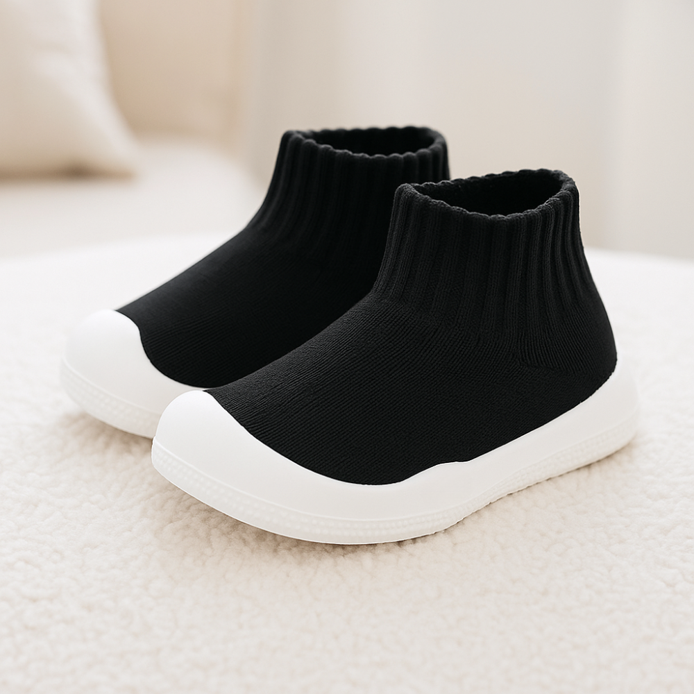 Warm Elastic Walking Sock Shoes With Memory Sole For Babies