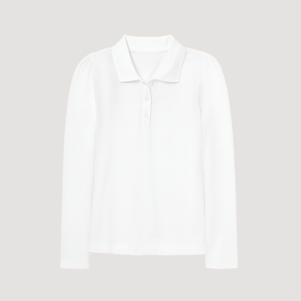 Girls Long Sleeve Pique Polo
