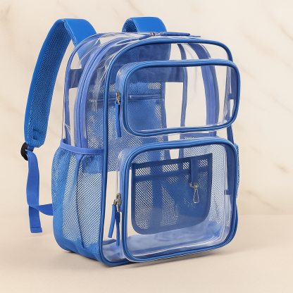 17 Inch Large Heavy Duty Clear Bookbag Backpack For School