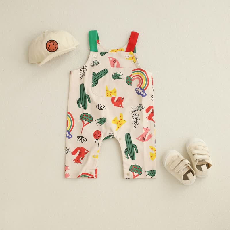 Baby Animal Print Overalls-Cozy Stroller