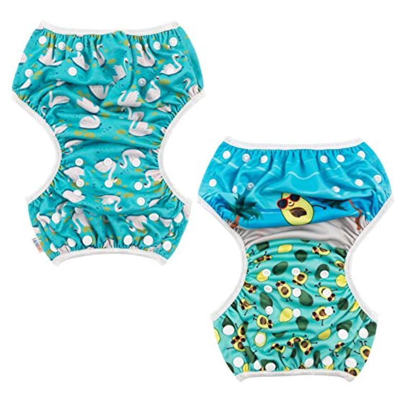 Reusable 2 Pcs Swim Diaper Set for Toddlers with Snap Closures-Cozy Stroller
