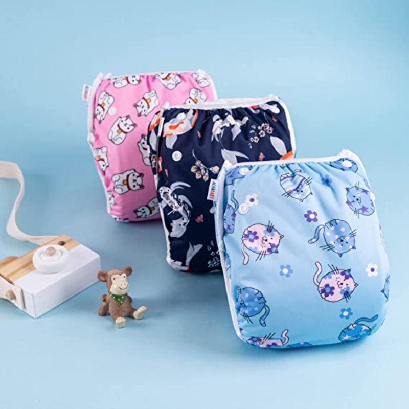 3 Pack Reusable Adjustable Swim Diapers For Infant and Toddler-Cozy Stroller