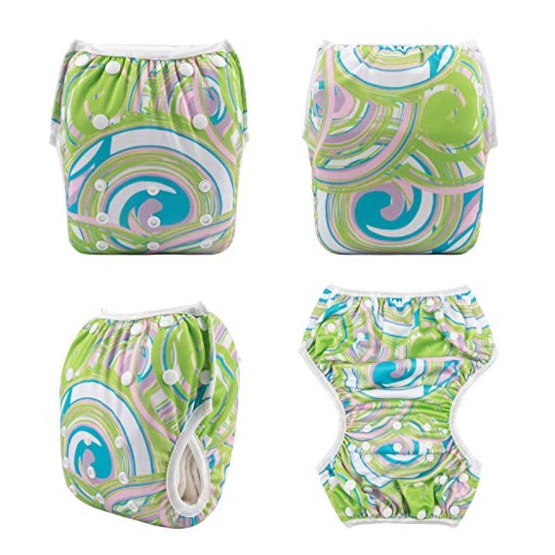 Reusable 2 Pcs Swim Diaper Set for Toddlers with Snap Closures-Cozy Stroller