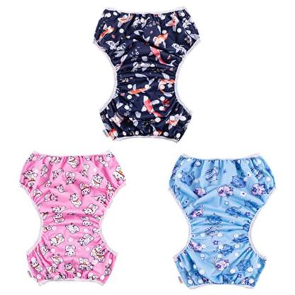 3 Pack Reusable Adjustable Swim Diapers For Infant and Toddler-Cozy Stroller