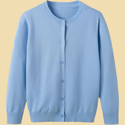 Girls Cotton Knit Cardigan Long Sleeve Sweater