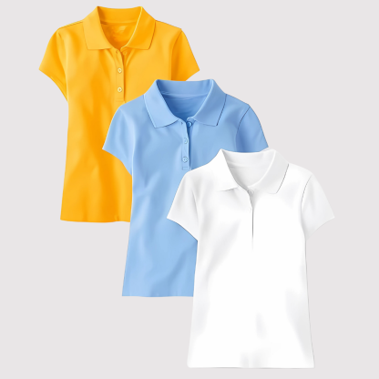 Pack Of 3 Short Sleeve Pique Shirt