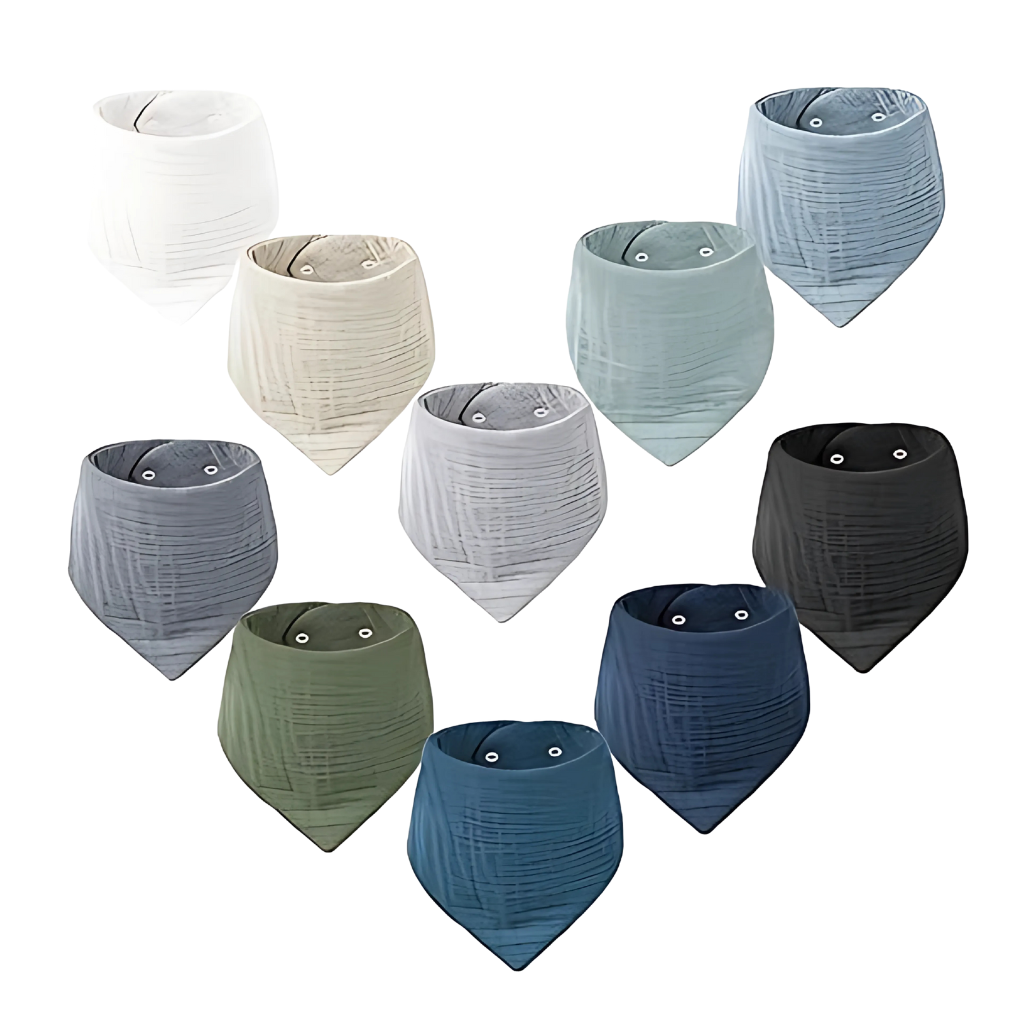 10 Pack Baby Bandana Drool Bibs 100% Cotton For Unisex Boys And Girls