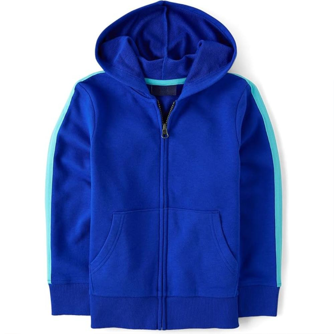 Long Sleeve Hooded Full Zip Front Sweatshirt For Boy