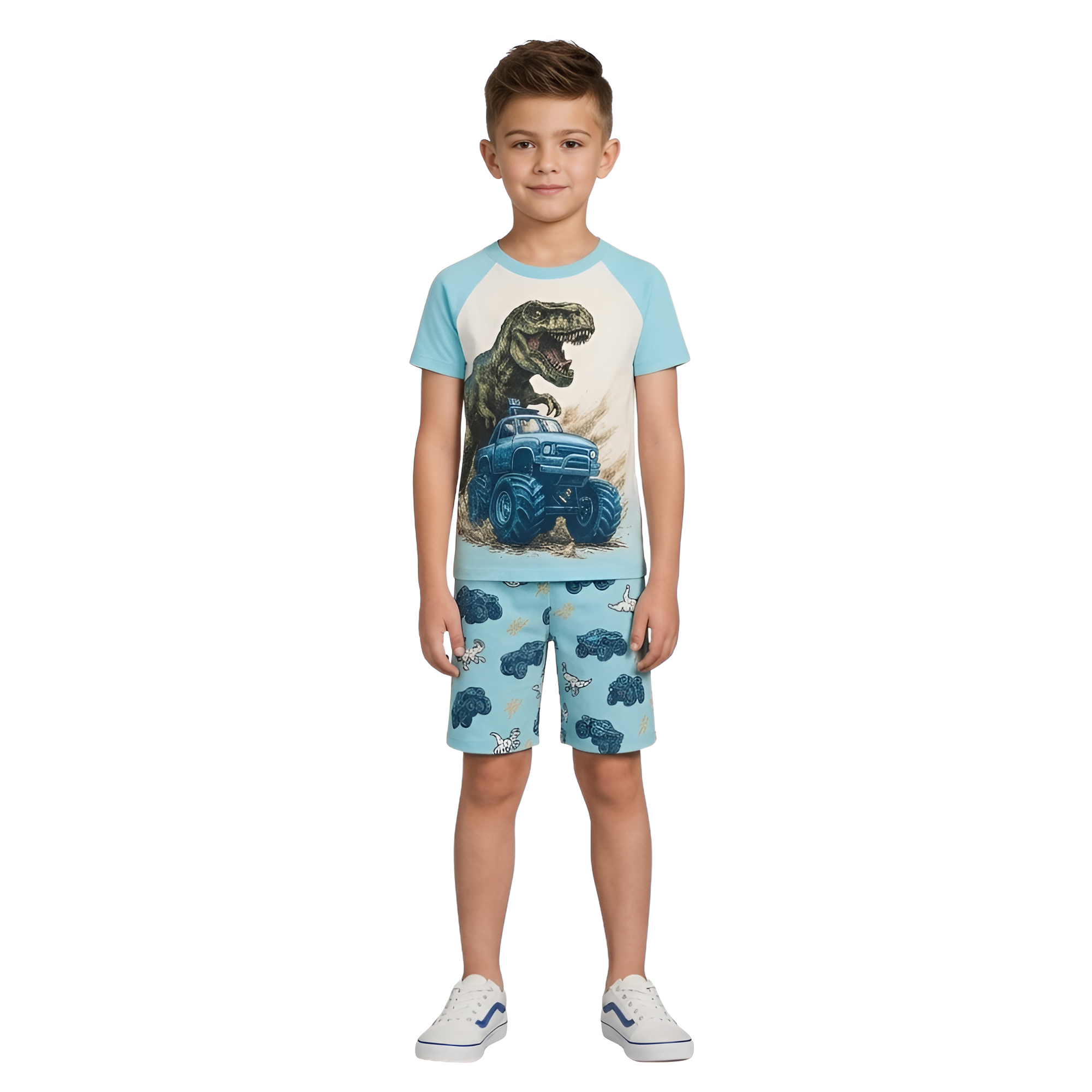 2 Piece Short Sleeve And Lightweight Graphic Tee And Shorts Set