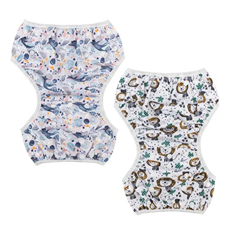 Reusable 2 Pcs Swim Diaper Set for Toddlers with Snap Closures-Cozy Stroller