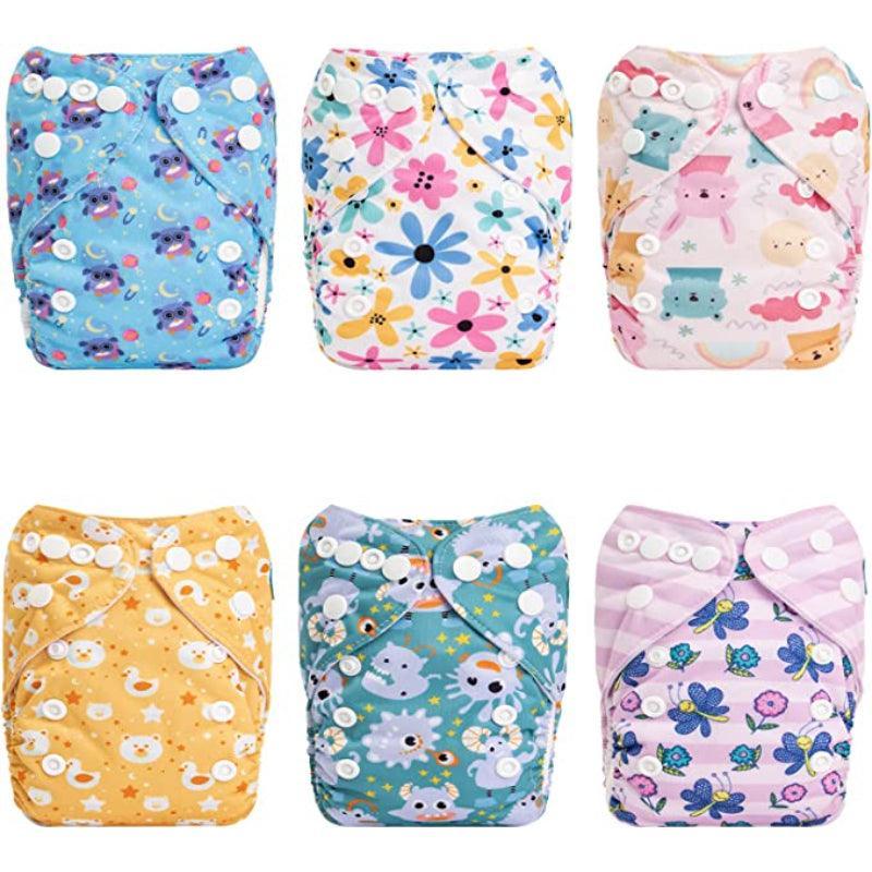 6 Pcs Newborn Pocket Cloth Diapers With 12 Insert Set-Cozy Stroller
