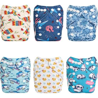 6 Pcs Newborn Pocket Cloth Diapers With 12 Insert Set-Cozy Stroller