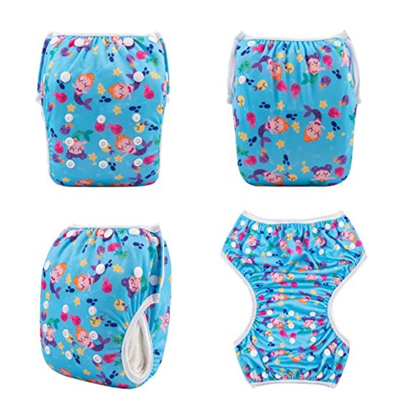 Reusable 2 Pcs Swim Diaper Set for Toddlers with Snap Closures-Cozy Stroller