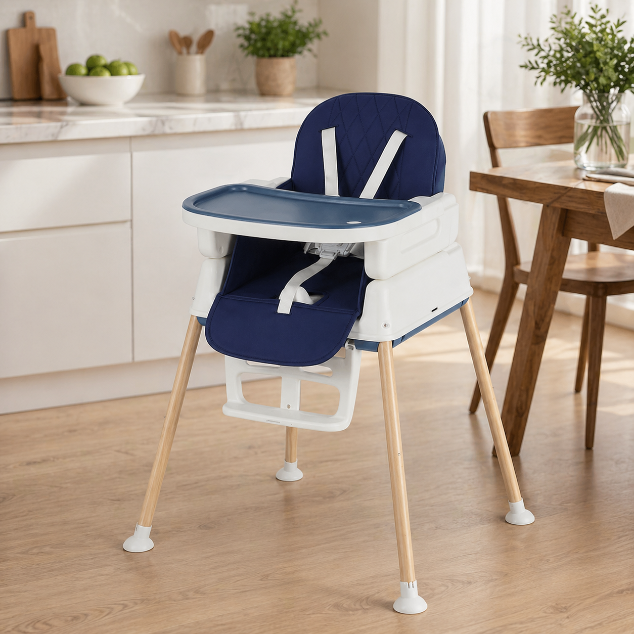 7-In-1 Foldable High Chair With Adjustable Height And Tray