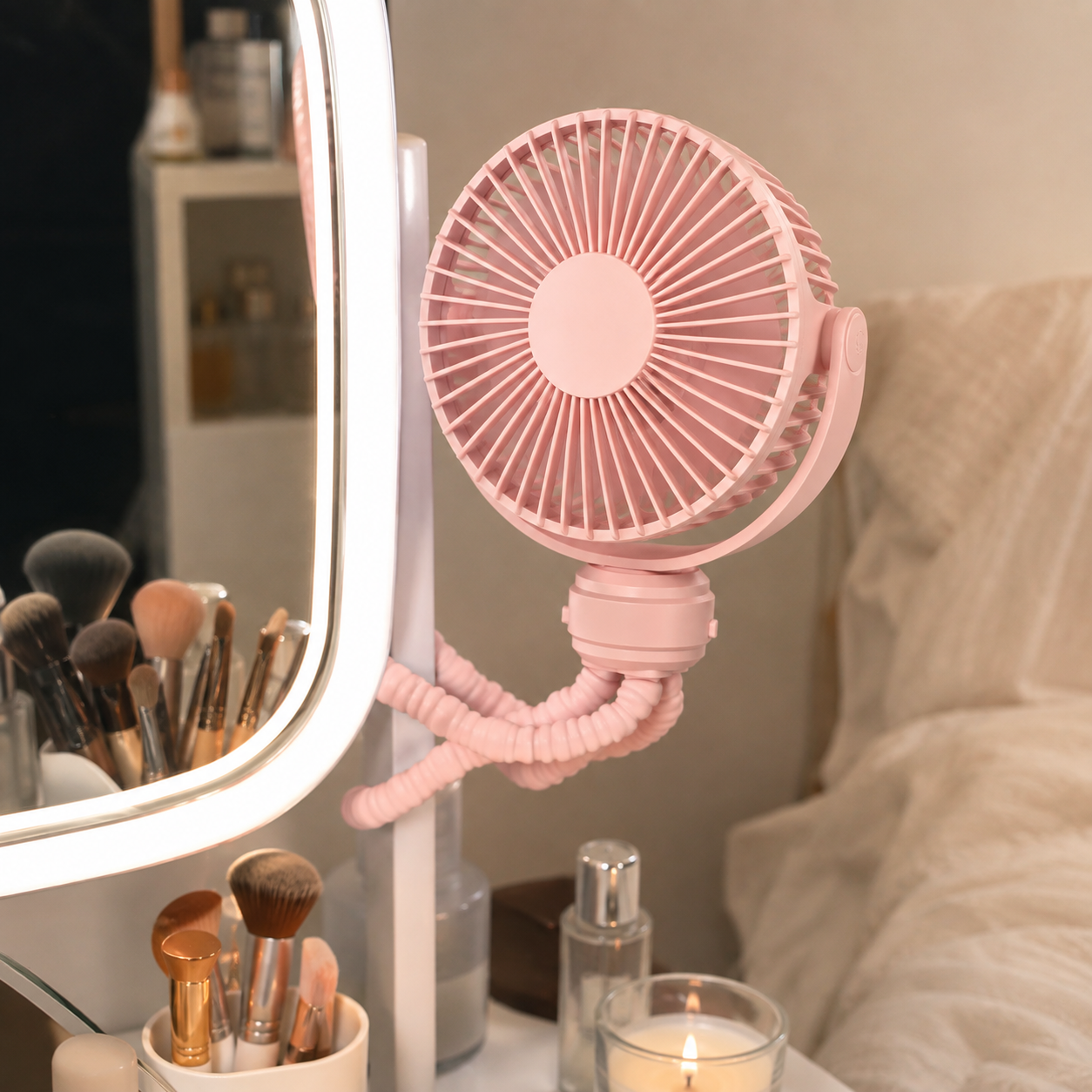 Portable Clip On Stroller Fan With Flexible Tripod For Travel