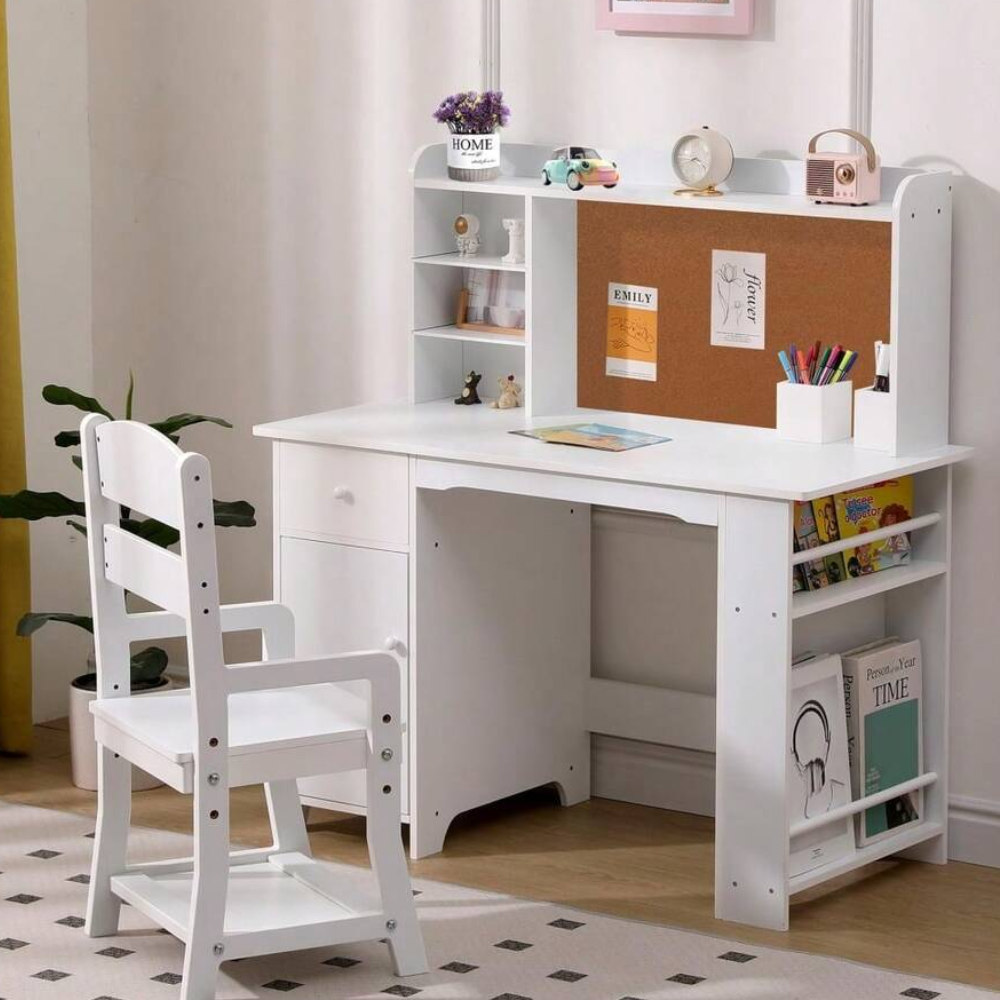 Kids Study Desk And Chair Set Wood Children Study Table Student