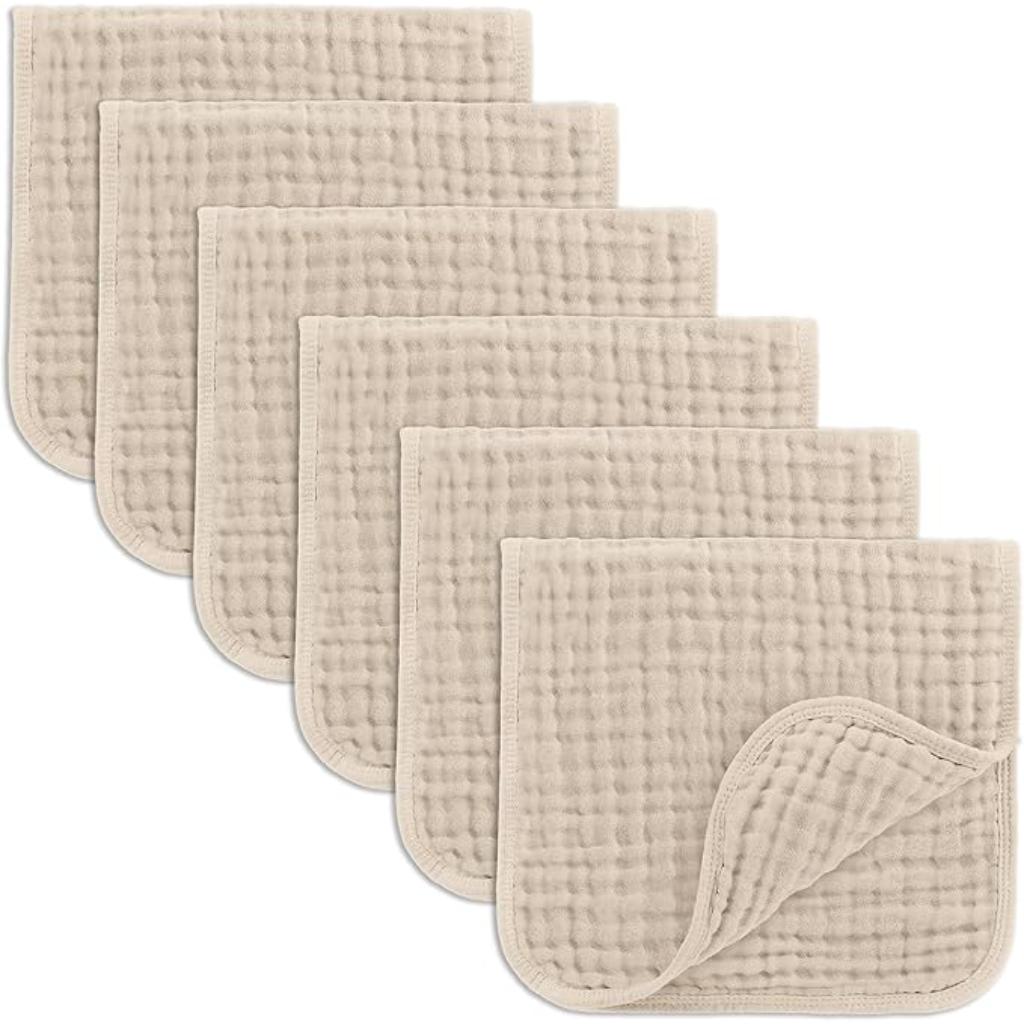 Baby Washcloths Square Towels With Soft Cotton Muslin Set-Cozy Stroller