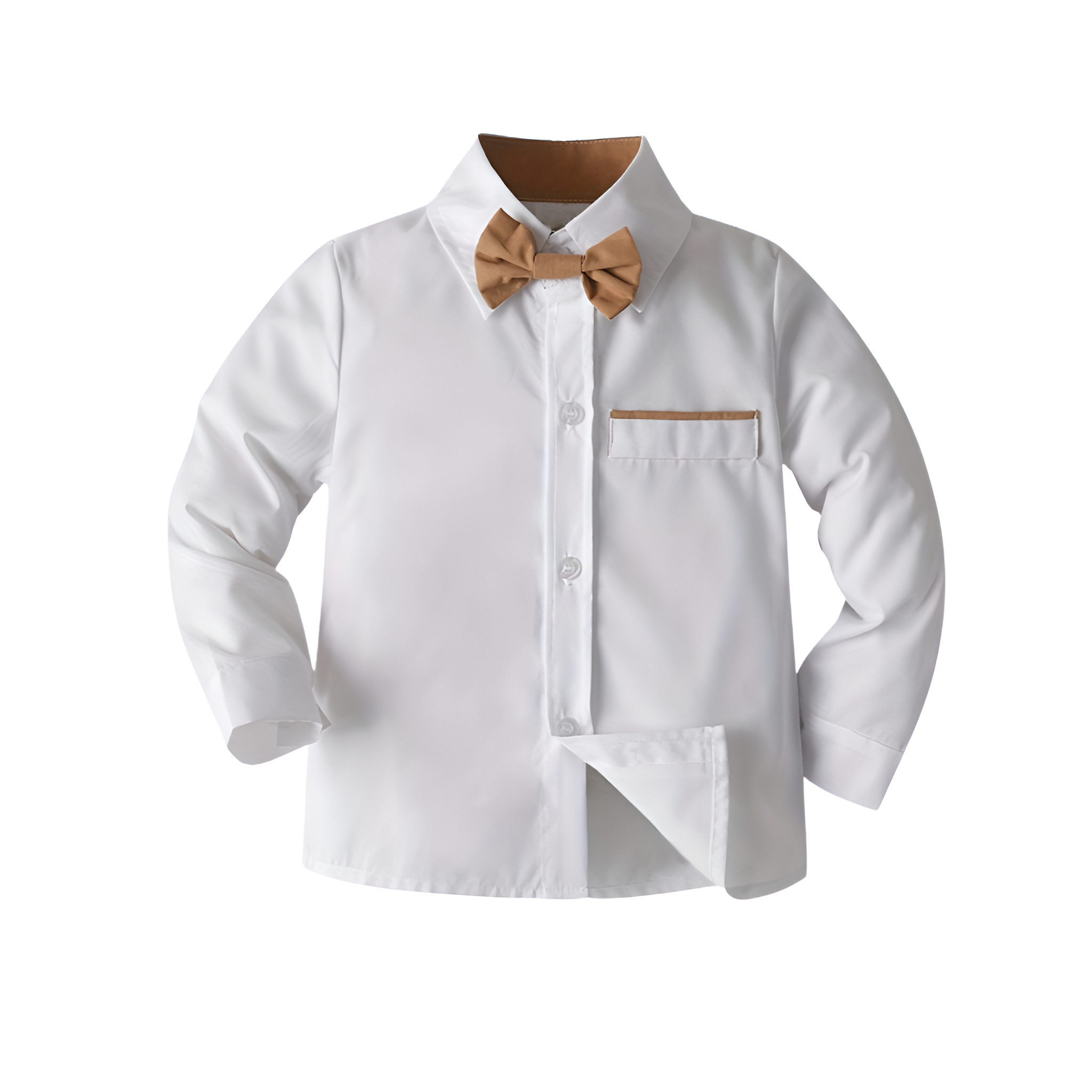 2 Piece Of Classic Outfit With Bow Tie And Suspenders Set For Baby Boys