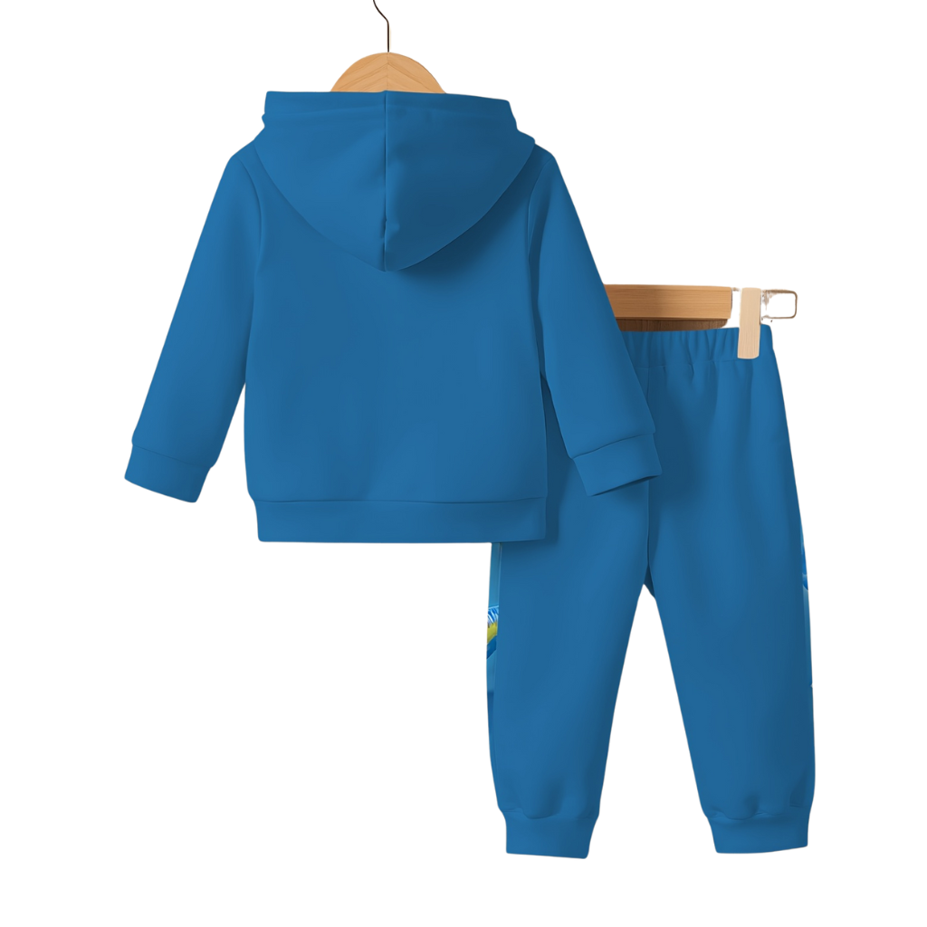 Dinosaur Print Hoodie And Pants Set For Toddler Boys