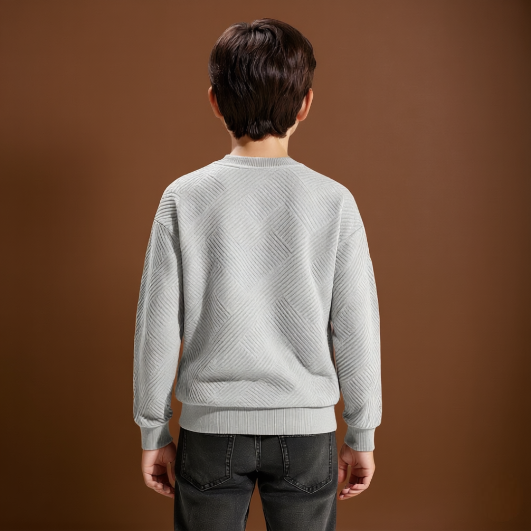 Boys Geometric Pattern Sweatshirts with Long Sleeves Pullover Style