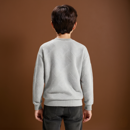 Boys Geometric Pattern Sweatshirts with Long Sleeves Pullover Style