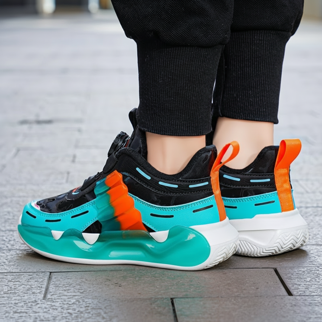 Casual Mesh Sneakers With EVA Sole And Dial Closure For Boys