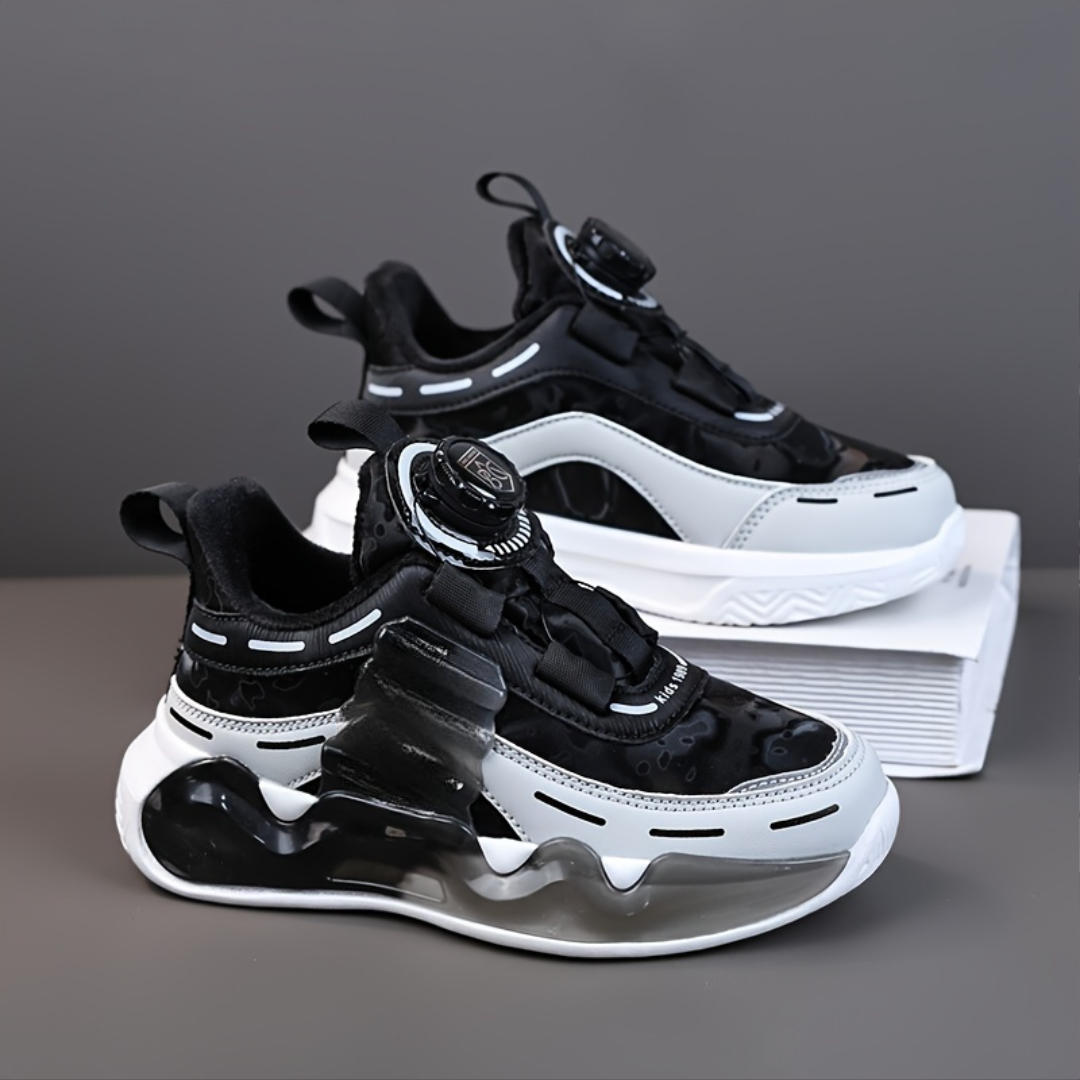 Casual Mesh Sneakers With EVA Sole And Dial Closure For Boys