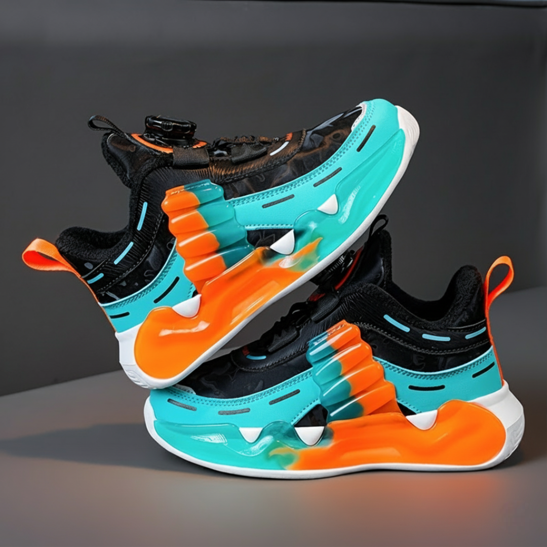 Casual Mesh Sneakers With EVA Sole And Dial Closure For Boys