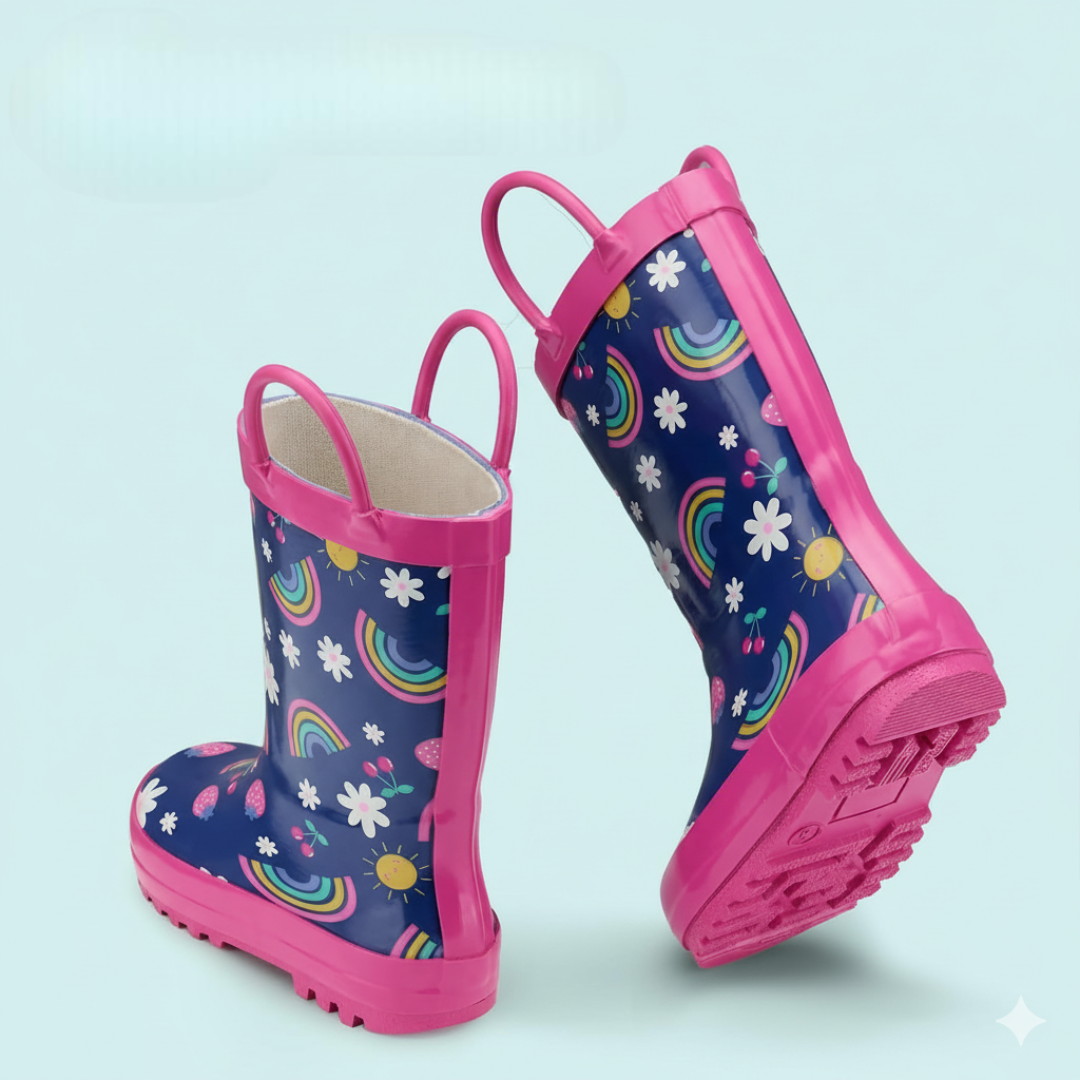 Kids Waterproof Rain Printed Boots