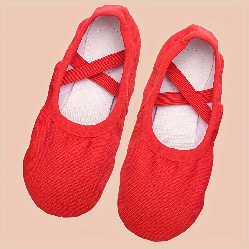 Christmas Canvas Ballet Dance Shoes For Girls With Band Closure