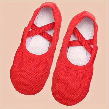 Christmas Canvas Ballet Dance Shoes For Girls With Band Closure