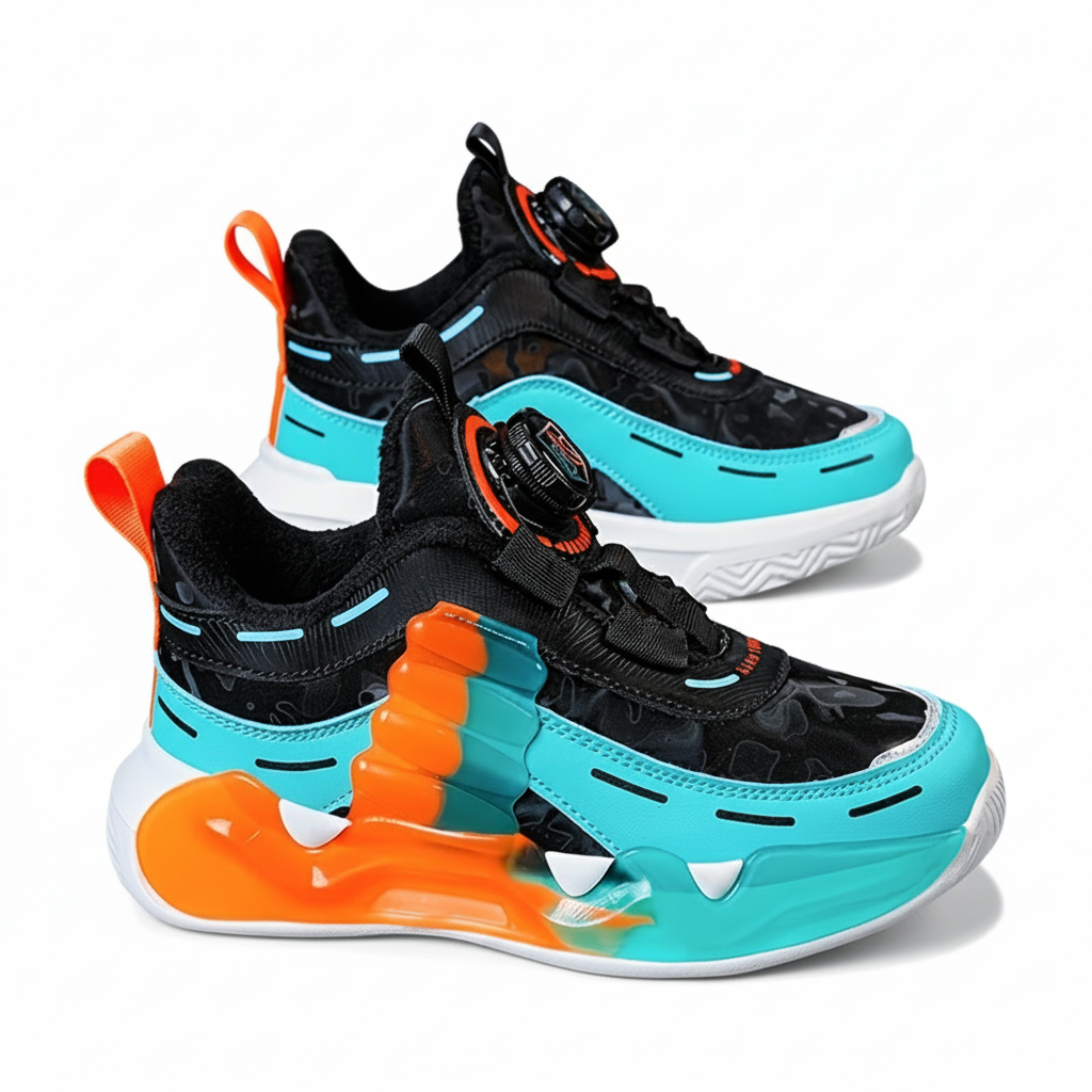 Casual Mesh Sneakers With EVA Sole And Dial Closure For Boys