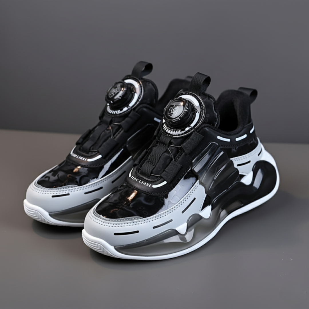 Casual Mesh Sneakers With EVA Sole And Dial Closure For Boys