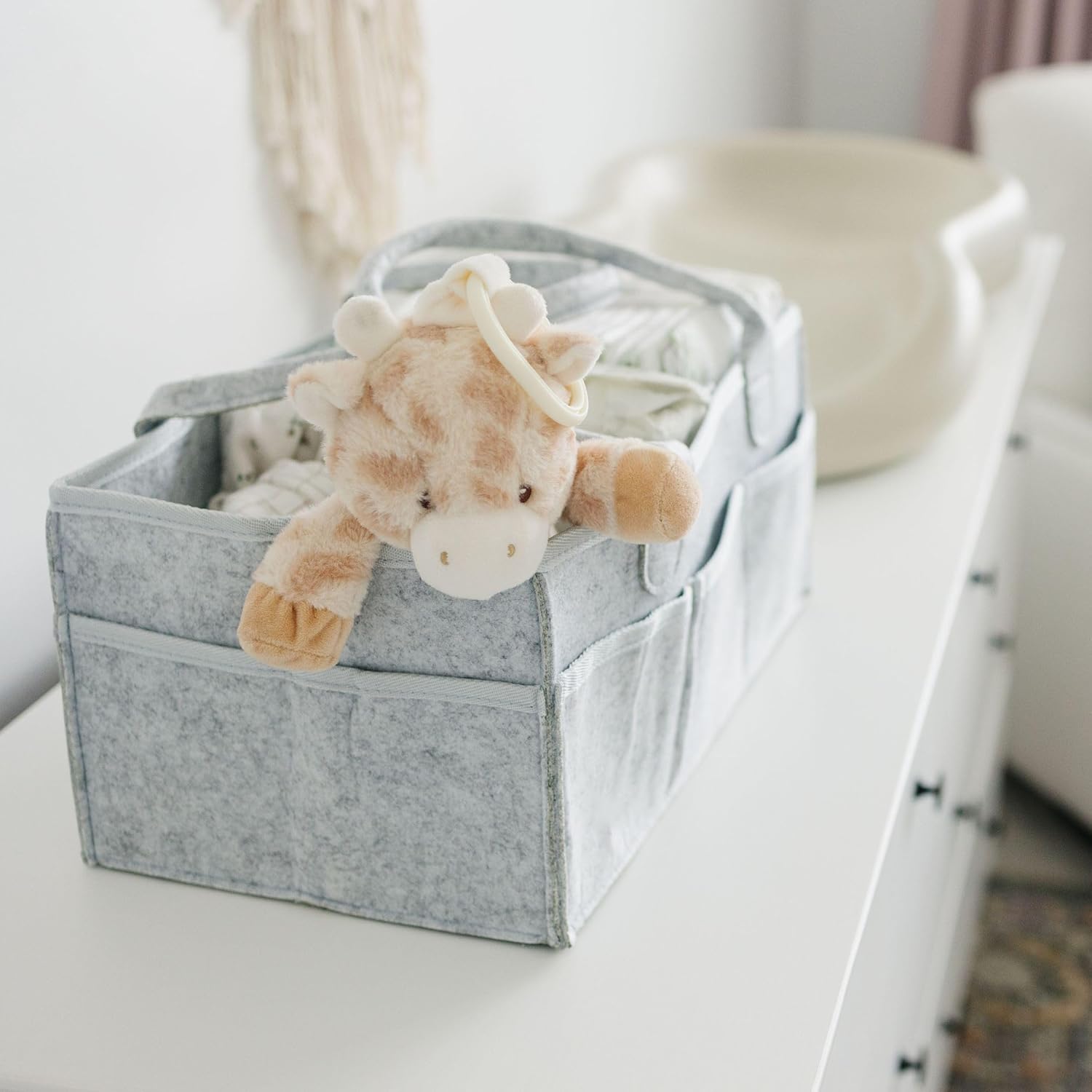 Diaper Caddy Organizer For Nursery Essentials Foldable Storage Tote-Cozy Stroller