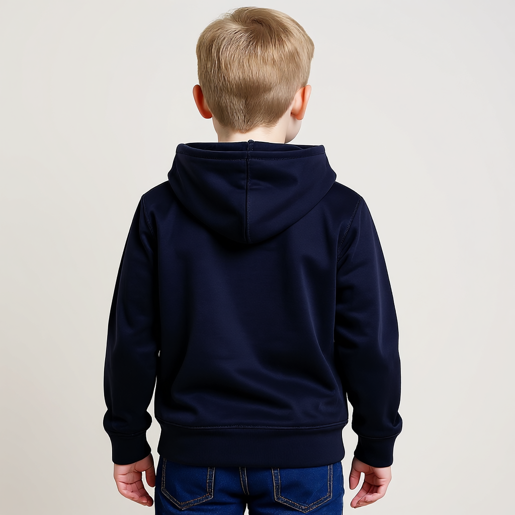 Long Sleeve Hooded Full Zip Front Sweatshirt For Boy