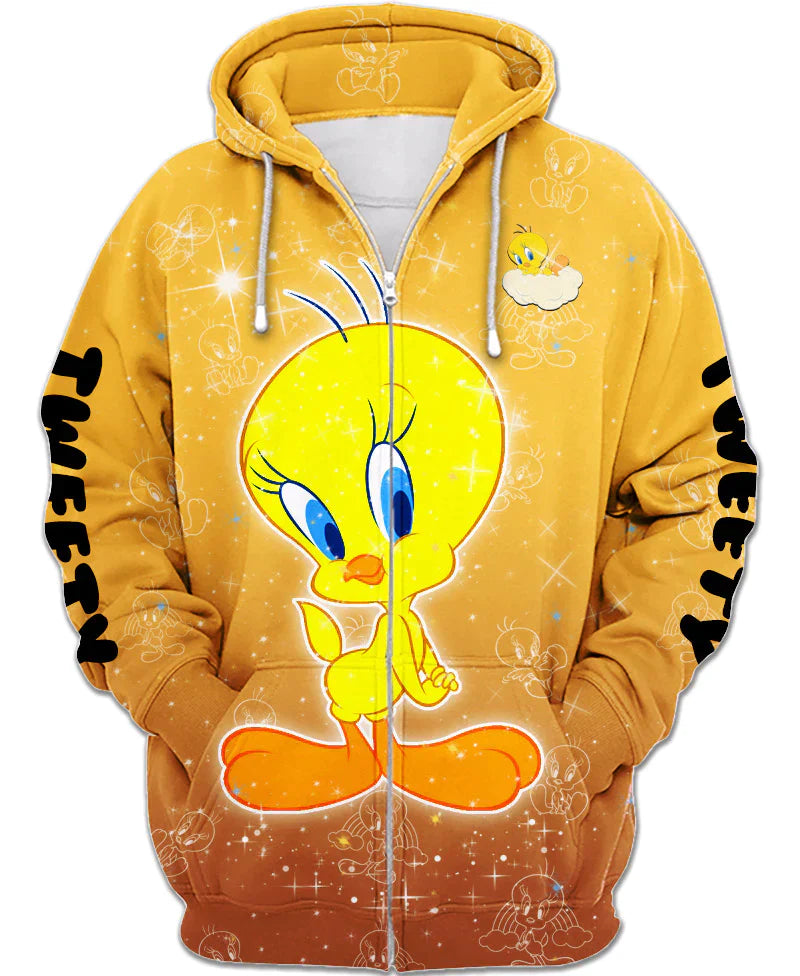 Children Adorable Tweety Zip Up Hoodie-Cozy Stroller