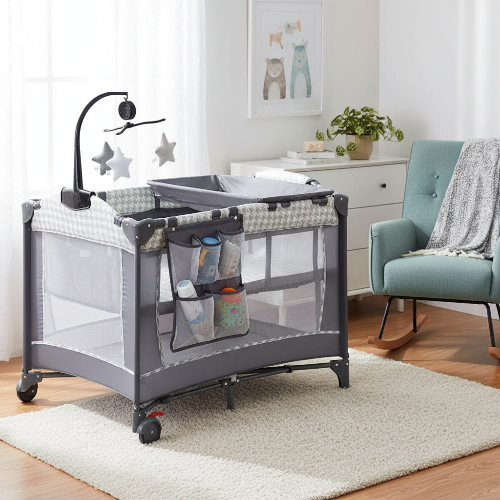 4 In 1 Baby Bassinet Bedside Sleeper with Diaper Changer