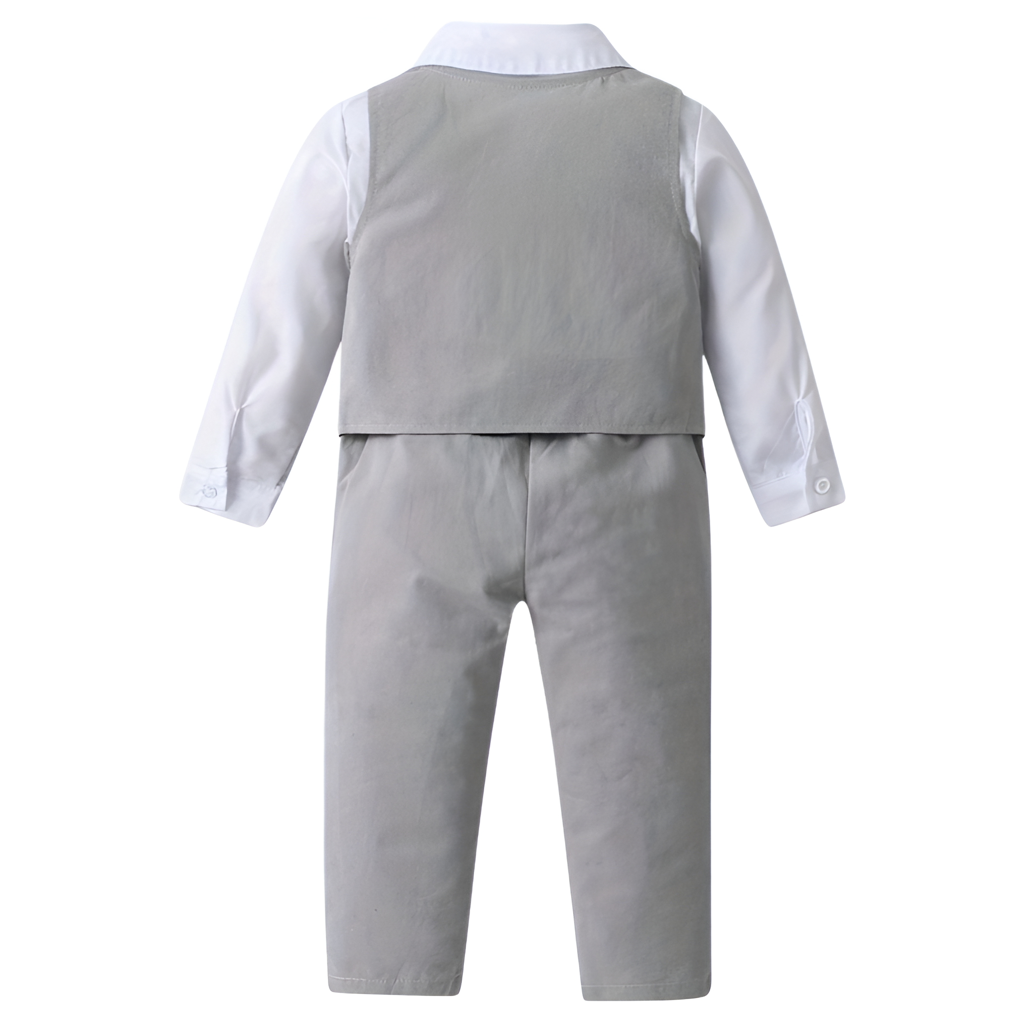 3 Piece Gentleman Suit With Shirt Vest Pants And Bow Tie Set For Boys