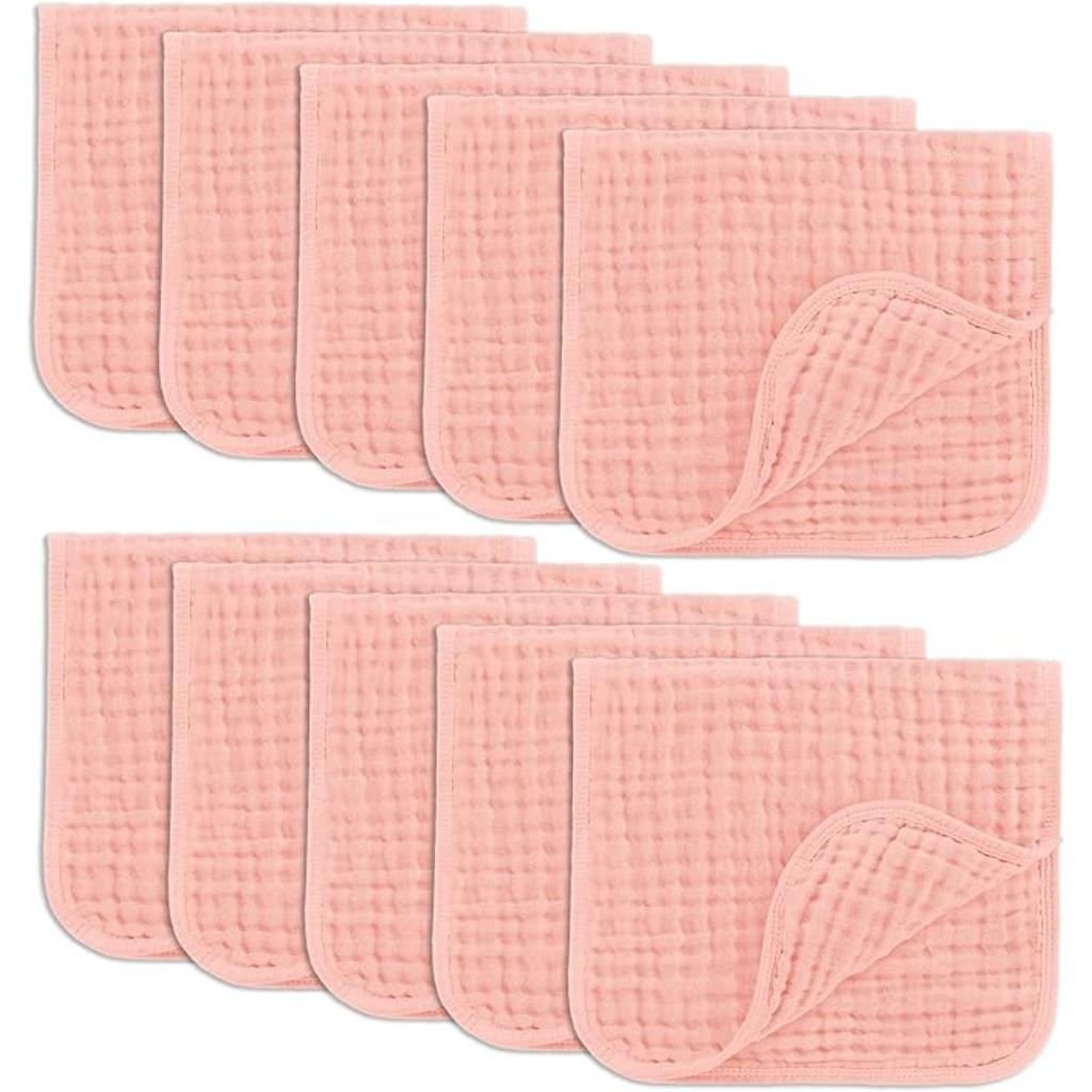 Baby Washcloths Square Towels With Soft Cotton Muslin Set-Cozy Stroller
