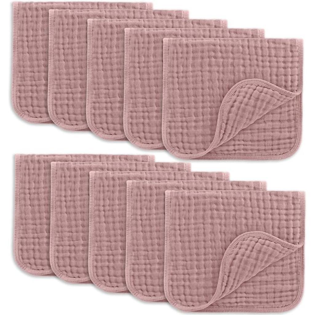 Baby Washcloths Square Towels With Soft Cotton Muslin Set-Cozy Stroller